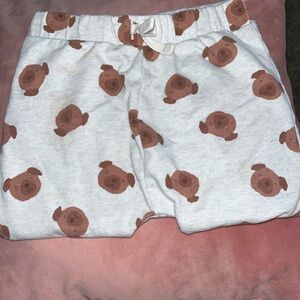 Carter's Cozy White and Brown Bear Print sweat suit